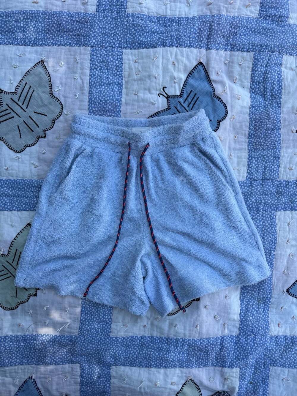 Lou & Grey Light Blue Terry Cloth Drawstring Shorts